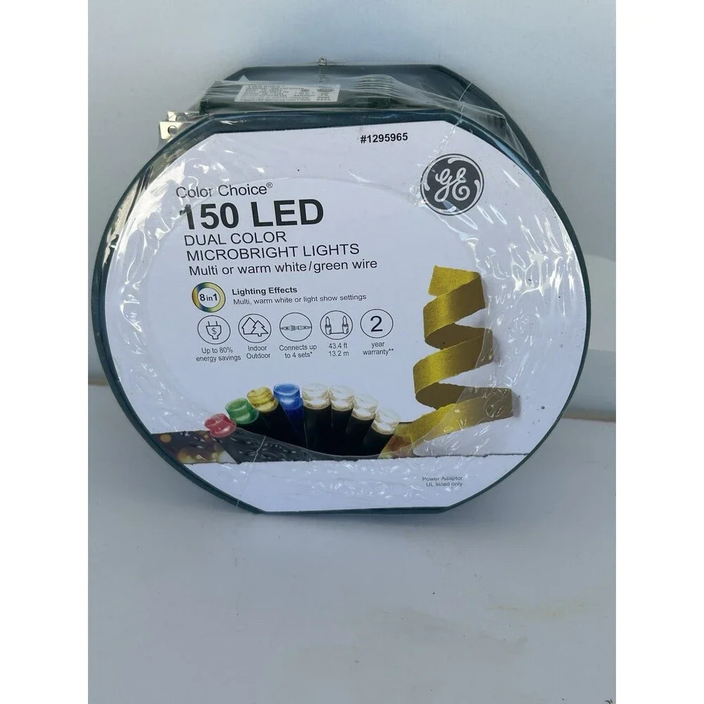 GE Color Choice 150 LED Dual Color Christmas Lights Multi Warm White 43.4 Ft NIP